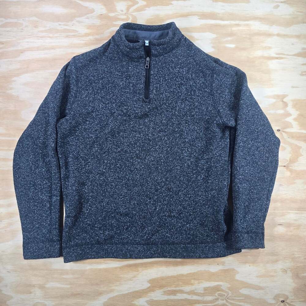 Peter Millar Quarter Zip Pullover Size L Dark Gray Marl Fleece